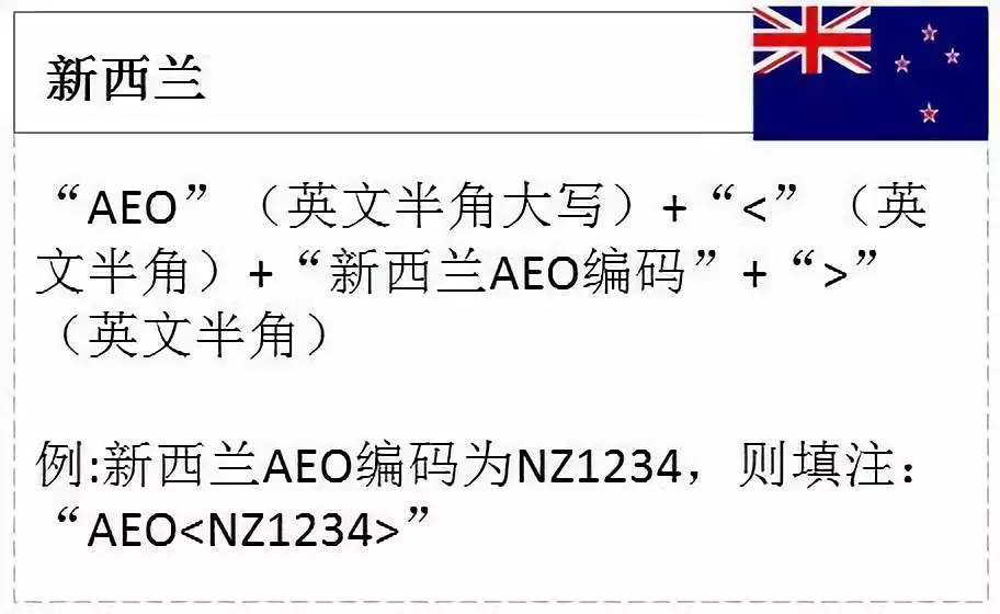 新西兰AEO企业认证编码格式 规范