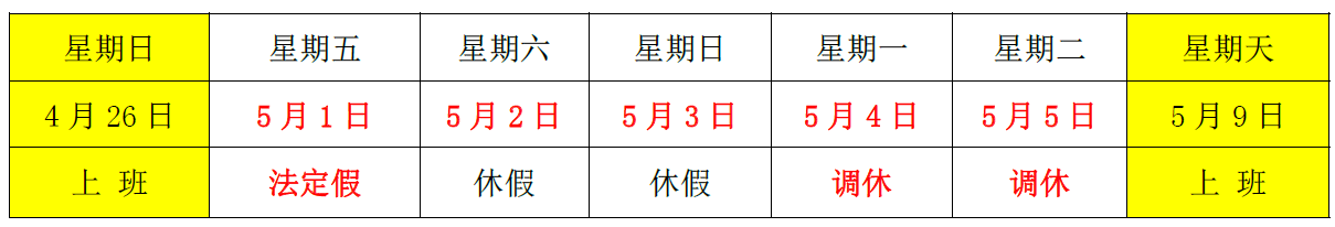 洺诚国际物流关于2020 年“五一”劳动节放假安排的通知