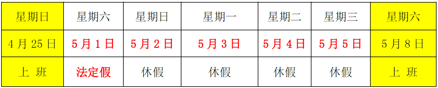 关于2021年“五一”劳动节放假安排的通知